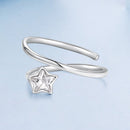 925 Sterling Silver White Gold Plated Pavé CZ Star Ring for Women-3