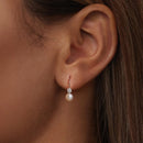 925 Sterling Silver & Moissanite 0.30 Carat Earring with Freshwater Pearl for Women-6