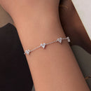 925 Sterling Silver Bracelet with White Gold Plating and CZ Paving for Women-4