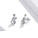 925 Sterling Silver & Oxidized Silver Earrings for Women - 1.3*0.6cm-3