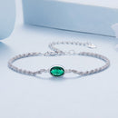 925 Sterling Silver Bracelet with CZ Pendants 150mm + 60mm Adjustable Size-3