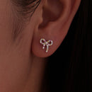 925 Sterling Silver White Gold Plated Pavé Setting CZ Earrings 1.0cm for Women-6