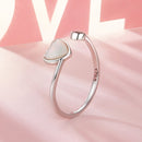 925 Sterling Silver Ring with Pavé Setting and White Shell-5