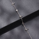 925 Sterling Silver White Gold Plated Bracelet with Moissanite, 15+6cm, for Women-4