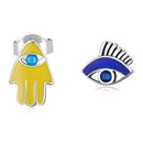 S925 Sterling Silver Enamel Pavé Set CZ Earrings-1