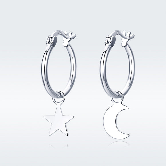 925 Sterling Silver Earrings 2.6x0.7cm for Women