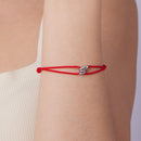 925 Sterling Silver Adjustable Bracelet with CZ and Cotton Rope for Women-4