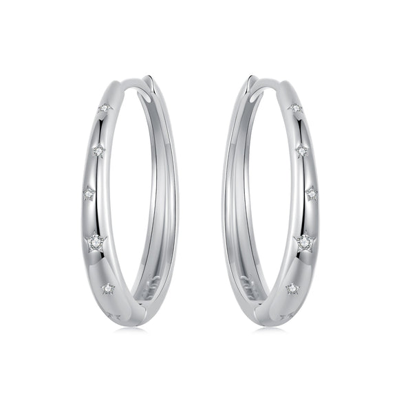 925 Sterling Silver Earrings with Pavé Setting CZ for Women