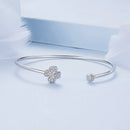 925 Sterling Silver Bracelet with Pavé Setting CZ, Inner Diameter 550mm, 2.0mm Wide, Unisex-4