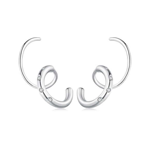 925 Sterling Silver CZ Pavé Earrings for Women