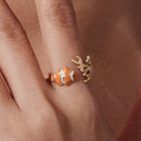 925 Sterling Silver Enamel Gold-Plated Ring for Women-7