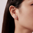 925 Sterling Silver White Gold Plated 0.7cm Pavé Set CZ Earrings for Women-7