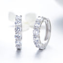 925 Sterling Silver Earrings with Pavé CZ in Platinum Plating, 1.6 x 0.3 cm for Women-3
