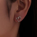 925 Sterling Silver Earrings with CZ in White Gold Plating - 1.4x1.2cm for Women-5