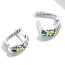 925 Sterling Silver Earrings for Women - Enamel Process - Oxidized Silver - 1.4x0.6 cm-7