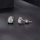 925 Sterling Silver & Moissanite Earrings - White Gold Plated, 0.5ct, Style S for Women-6