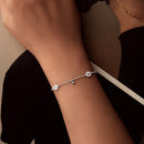 925 Sterling Silver & Plated White Gold CZ Bracelet-6