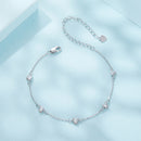 925 Sterling Silver Bracelet with Pavé Setting CZ and White Gold Plating-4