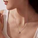 925 Sterling Silver White Gold Plated CZ Necklace 45cm for Women-7