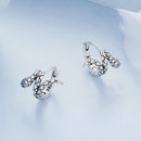 925 Sterling Silver Earrings with Pavé Setting CZ in Oxidized Finish-4