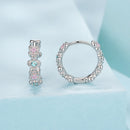 925 Sterling Silver Earrings with CZ and White Gold Plating-4
