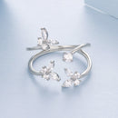 925 Sterling Silver Pavé Setting CZ White Gold Plated Ring 0.18cm for Women-5