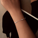 925 Sterling Silver Pave Setting CZ Bracelet with White Gold Plating-6