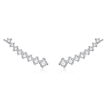 925 Sterling Silver Earrings with Pavé Setting CZ - 2.9*0.7cm