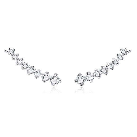 925 Sterling Silver Earrings with Pavé Setting CZ - 2.9*0.7cm