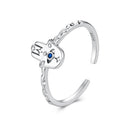 925 Sterling Silver Hamsa Hand Ring with Synthetic Spinel for Women-1