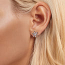 925 Sterling Silver Earrings with Plated White Gold and CZ-5