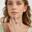 925 Sterling Silver Enamel White Gold Pave Set CZ Ring-7