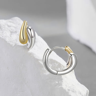 925 Sterling Silver & Plated Gold & Plated White Gold Earrings - 0