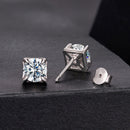 925 Sterling Silver & Moissanite Earrings - White Gold Plated, 0.5ct, Style S for Women-3