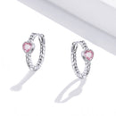 925 Sterling Silver CZ Earrings with Pavé Setting 1.3cm for Women-6