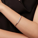 925 Sterling Silver & Moissanite White Gold Plated Bracelet with 0.5cm Moissanite for Women-7
