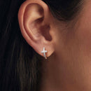 925 Sterling Silver Moissanite Earrings 1.3cm for Women-6
