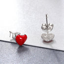 S925 Sterling Silver Plated Platinum Enamel Earrings-5