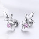 925 Sterling Silver Earrings with Pavé Setting CZ, 1.6*0.7 cm for Women-5