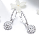 925 Sterling Silver Plated Platinum Pavé Setting CZ Earrings-2