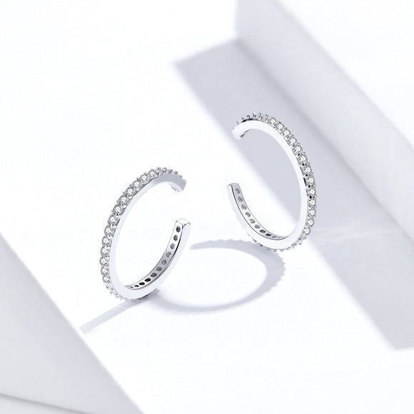 925 Sterling Silver Earrings with Pavé Set CZ
