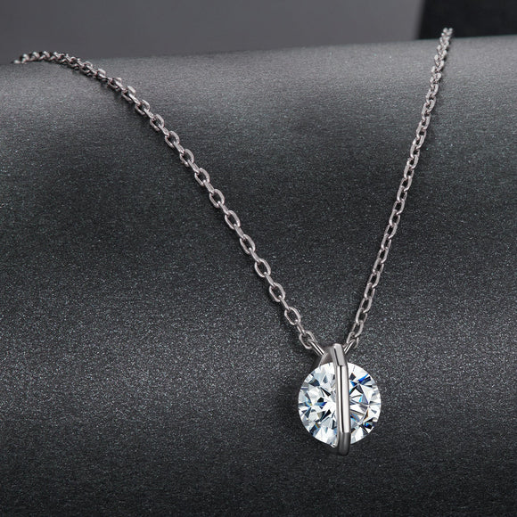 925 Sterling Silver 0.65 Carat Genuine Moissanite Necklace for Women