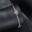925 Sterling Silver Moissanite & CZ Bracelet Size 17 for Women-2