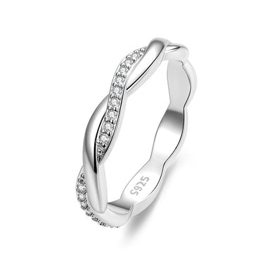 925 Sterling Silver Pavé Setting CZ Ring