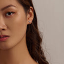 925 Sterling Silver Earrings with Pavé Setting CZ in Oxidized Silver-2
