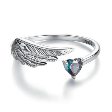 925 Sterling Silver Transparent Glass Ring for Women - 0