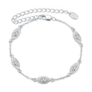 925 Sterling Silver White Gold Plated Bracelet with CZ Pendants for Women-1