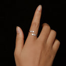 925 Sterling Silver Moissanite Ring for Women - Size E - Plated White Gold-6