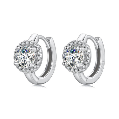 925 Sterling Silver White Gold Plated CZ Earrings for Women - 0
