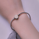 925 Sterling Silver Pavé Setting CZ Bracelet for Women - 17.0 Size, 170mm Length, 3mm Chain Thickness-6